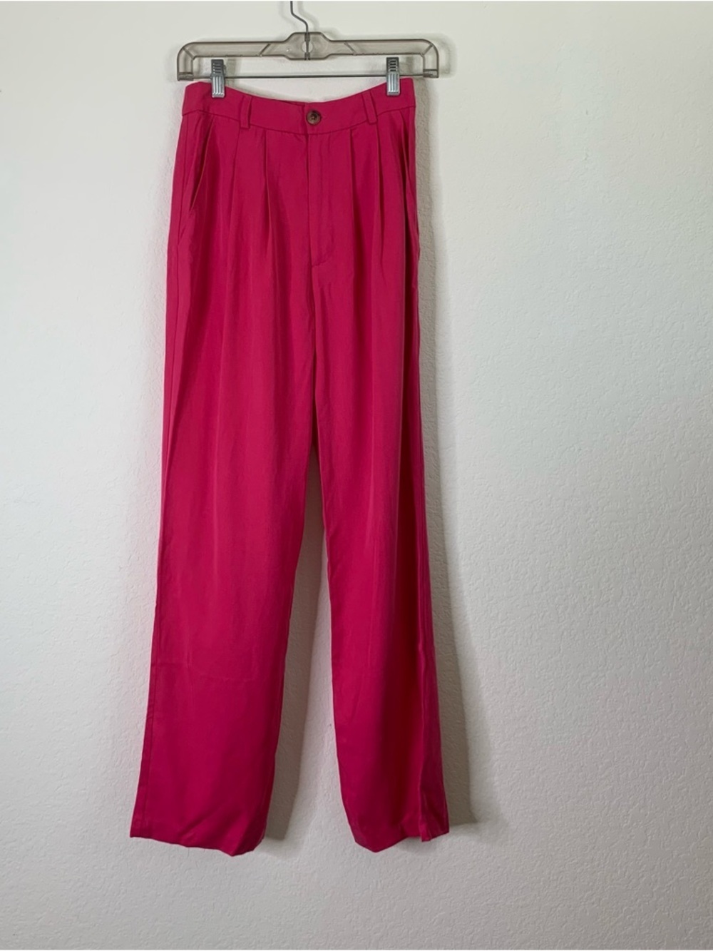 Reformation Womens Pink Tencel Mason pleated trousers 2P